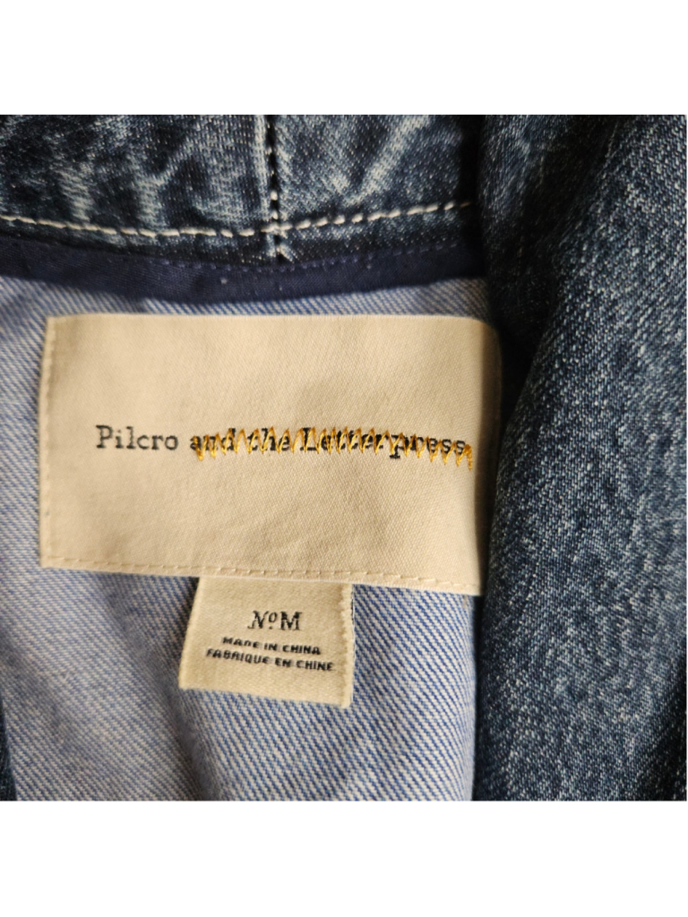 Pilcro Anthropologie Colorblock Denim Oversized Jacket Jadira Kimono Medium - Picture 2 of 5